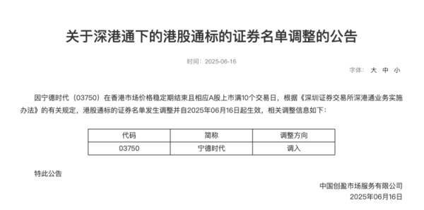手机股票配资app 这家上市公司将正式调入深港通下港股通标的，此前已入沪港通名单