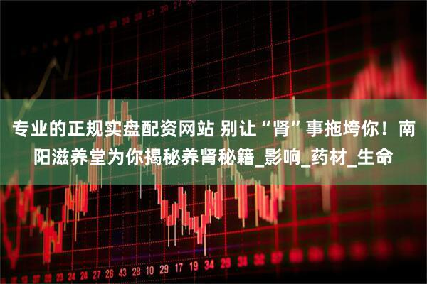 专业的正规实盘配资网站 别让“肾”事拖垮你！南阳滋养堂为你揭秘养肾秘籍_影响_药材_生命
